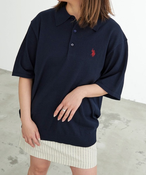 U.S. POLO ASSN.（ユーエスポロアッスン）の「『U.S. POLO ASSN/ユーエスポロアッスン』ニット半袖ポロシャツ（シャツ/ブラウス・メンズ・ブラック/ライトベージュ/ネイビー/インディゴブルー/モカ/オフホワイト・M/L）」の13枚目の写真