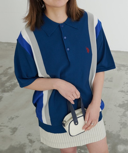 U.S. POLO ASSN.（ユーエスポロアッスン）の「『U.S. POLO ASSN/ユーエスポロアッスン』ニット半袖ポロシャツ（シャツ/ブラウス・メンズ・ブラック/ライトベージュ/ネイビー/インディゴブルー/モカ/オフホワイト・M/L）」の14枚目の写真
