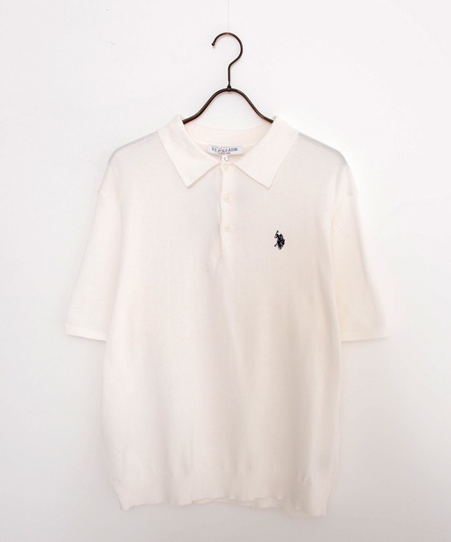 U.S. POLO ASSN.（ユーエスポロアッスン）の「『U.S. POLO ASSN/ユーエスポロアッスン』ニット半袖ポロシャツ（シャツ/ブラウス・メンズ・ブラック/ライトベージュ/ネイビー/インディゴブルー/モカ/オフホワイト・M/L）」の16枚目の写真
