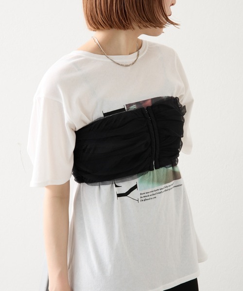 mystic（ミスティック）の「【3色展開】シアーフォトＴシャツ（Tシャツ/カットソー・レディース・ピンク/ブラック系その他/ブラック系その他2・FREE）」の7枚目の写真