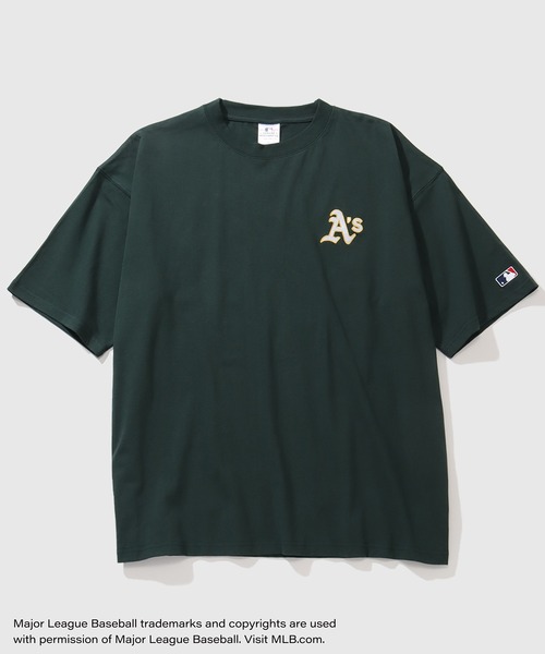 MLB(メジャーリーグベースボール)の「【MLB/メジャーリーグベースボール】ワッペンサークルロゴ オーバーサイズ 半袖Tシャツ(Tシャツ/カットソー・メンズ・グリーン/ネイビー/ブラック/アッシュグレー/ホワイト・LL/M/L)」の12枚目の写真