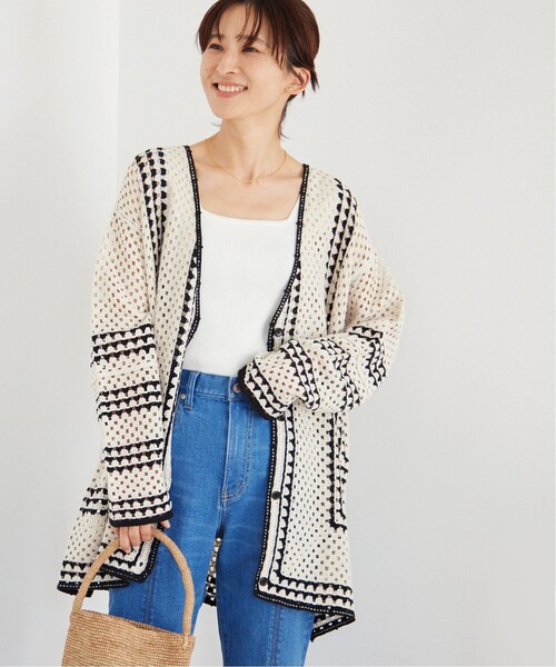 JOURNAL STANDARD relume(ジャーナルスタンダード レリューム)の「《追加6》クロシェラインVネックカーディガン(カーディガン/ボレロ・レディース・ベージュ・FREE)」の15枚目の写真