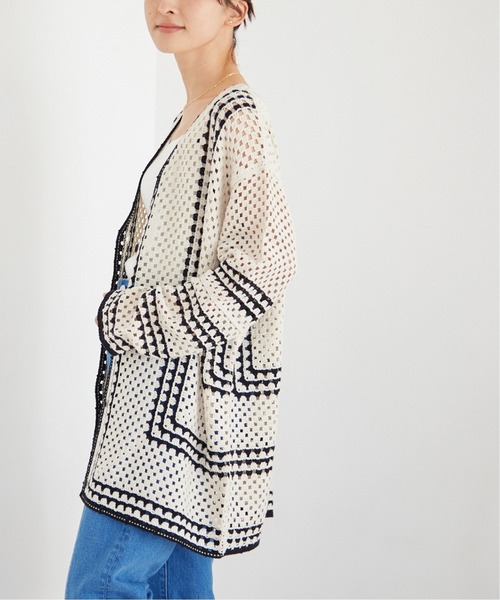 JOURNAL STANDARD relume(ジャーナルスタンダード レリューム)の「《追加6》クロシェラインVネックカーディガン(カーディガン/ボレロ・レディース・ベージュ・FREE)」の16枚目の写真