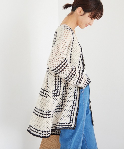 JOURNAL STANDARD relume(ジャーナルスタンダード レリューム)の「《追加6》クロシェラインVネックカーディガン(カーディガン/ボレロ・レディース・ベージュ・FREE)」の17枚目の写真