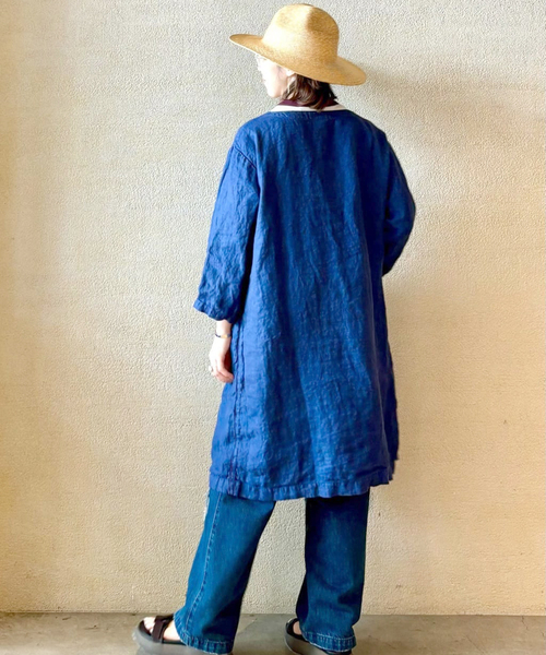 JOURNAL STANDARD LUXE（ジャーナルスタンダード　ラックス）の「【ARMEN 】LINEN HERRINGBONE B/N TUNIC（チュニック・レディース・ブラック/ストーン/ブルー・2）」の17枚目の写真