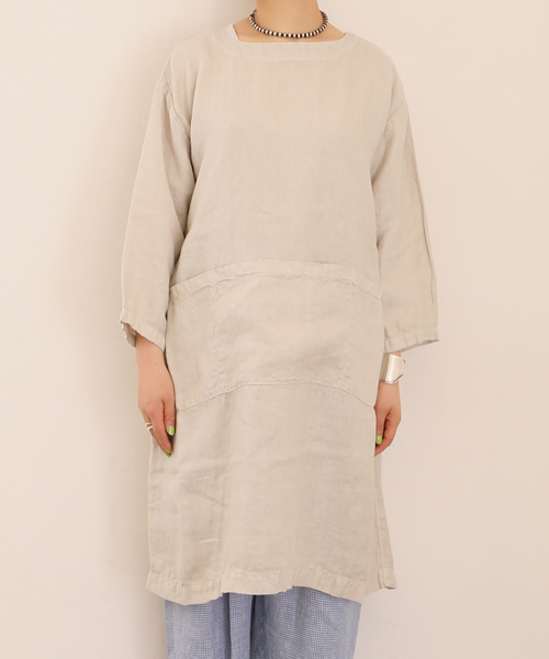 JOURNAL STANDARD LUXE（ジャーナルスタンダード　ラックス）の「【ARMEN 】LINEN HERRINGBONE B/N TUNIC（チュニック・レディース・ブラック/ストーン/ブルー・2）」の7枚目の写真