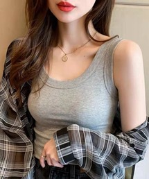 ベーシック リブタンクトップ