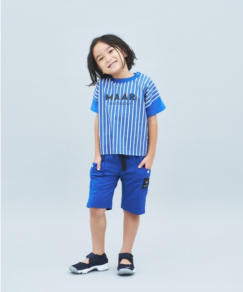 天竺ｘストライプワイドTシャツ（Tシャツ/カットソー）｜maarook（マルーク）