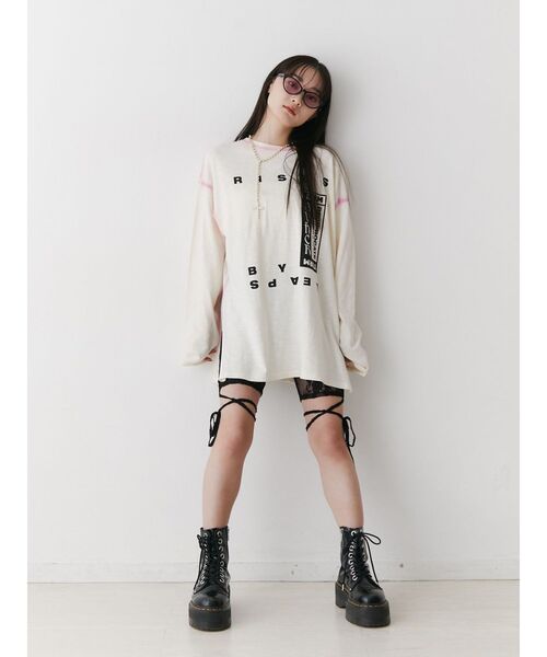 jouetie(ジュエティ)の「レースアップバイカーパンツ(その他パンツ・レディース・ブラック/オフホワイト・MEDIUM)」の9枚目の写真