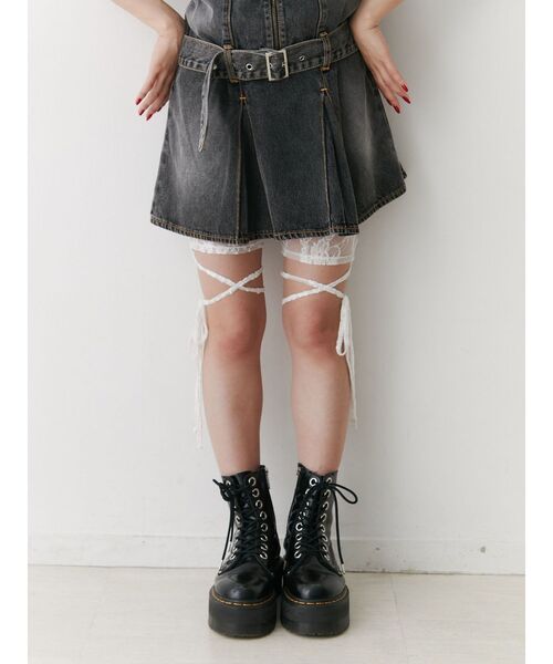 jouetie(ジュエティ)の「レースアップバイカーパンツ(その他パンツ・レディース・ブラック/オフホワイト・MEDIUM)」の13枚目の写真