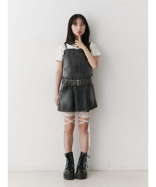 jouetie(ジュエティ)の「レースアップバイカーパンツ(その他パンツ・レディース・ブラック/オフホワイト・MEDIUM)」の17枚目の写真