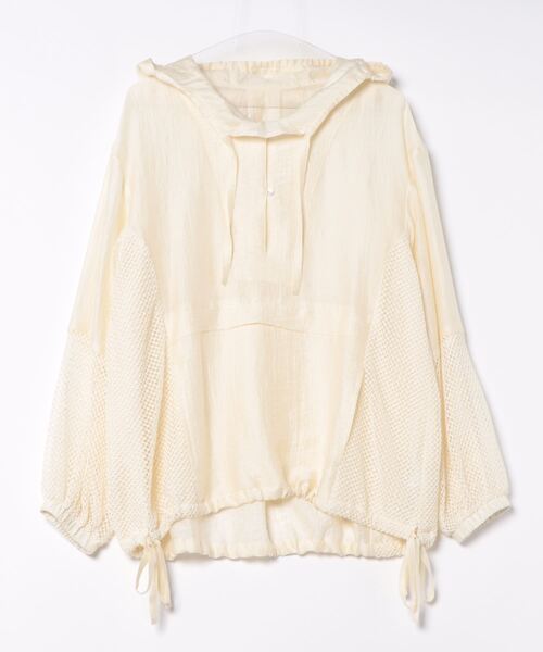TITE IN THE STORE（ティテ　インザ　ストア）の「【CHIGNON/シニヨン】シアーメッシュアノラックパーカー（パーカー・レディース・アイボリー/ブラック・38）」の10枚目の写真