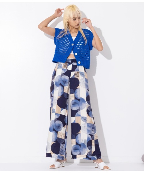 Settimissimo（セッティミッシモ）の「ITALY ジオメトリック柄 フレアパンツ（その他パンツ・レディース・ブラウン/ブルー・FREE）」の13枚目の写真