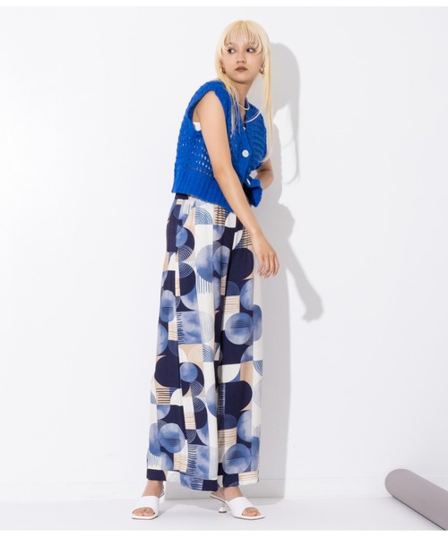 Settimissimo（セッティミッシモ）の「ITALY ジオメトリック柄 フレアパンツ（その他パンツ・レディース・ブラウン/ブルー・FREE）」の16枚目の写真