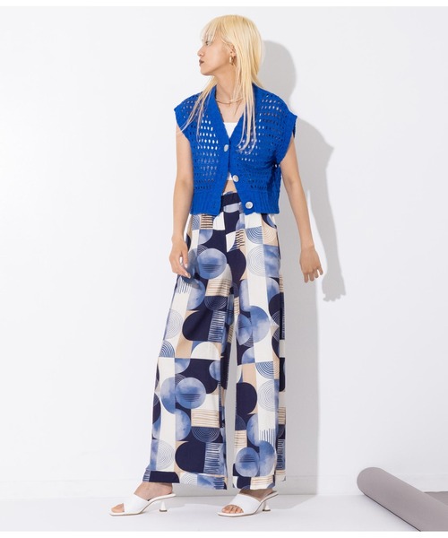 Settimissimo（セッティミッシモ）の「ITALY ジオメトリック柄 フレアパンツ（その他パンツ・レディース・ブラウン/ブルー・FREE）」の14枚目の写真