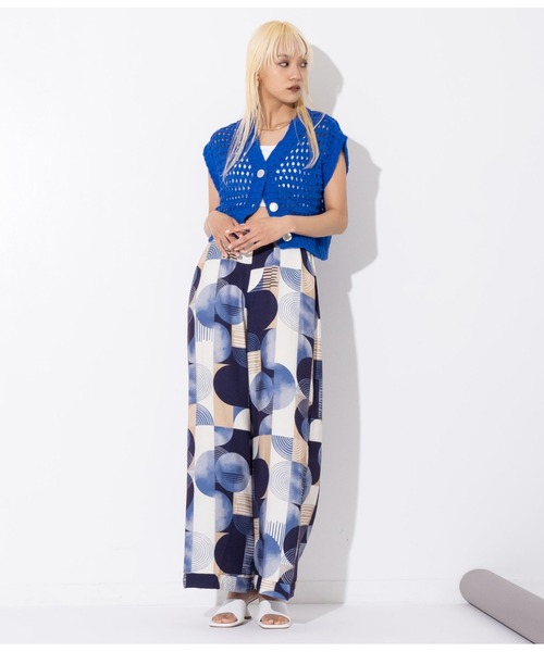 Settimissimo（セッティミッシモ）の「ITALY ジオメトリック柄 フレアパンツ（その他パンツ・レディース・ブラウン/ブルー・FREE）」の15枚目の写真