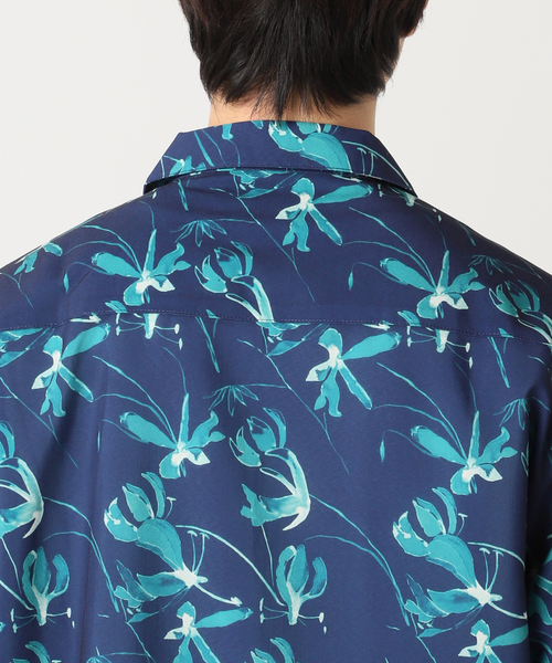 JOURNAL STANDARD relume（ジャーナルスタンダード　レリューム）の「CALIFORNIA アモルファス オープンカラー半袖シャツ（シャツ/ブラウス・メンズ・ブラック系その他/グリーン/グレー/ネイビー・MEDIUM/LARGE）」の10枚目の写真