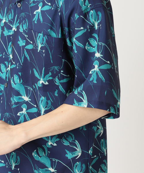 JOURNAL STANDARD relume（ジャーナルスタンダード　レリューム）の「CALIFORNIA アモルファス オープンカラー半袖シャツ（シャツ/ブラウス・メンズ・ブラック系その他/グリーン/グレー/ネイビー・MEDIUM/LARGE）」の13枚目の写真