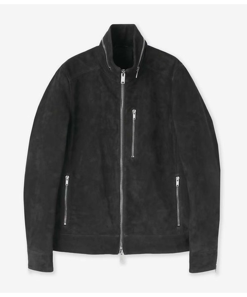 junhashimoto（ジュンハシモト）の「SUEDE STRETCH LETHER（ライダースジャケット・メンズ・カーキ/ブラック・2/4）」の2枚目の写真