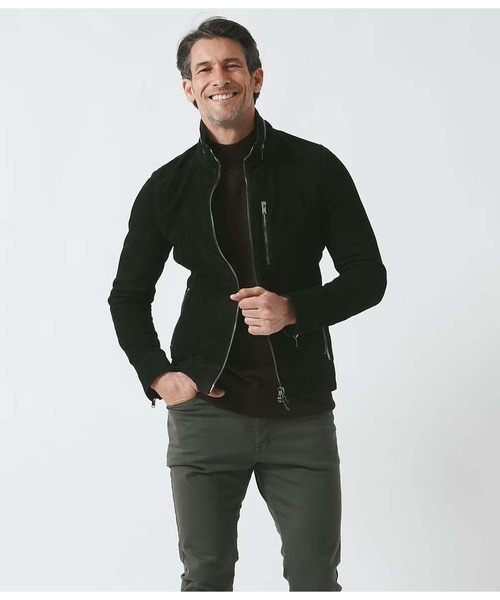 junhashimoto（ジュンハシモト）の「SUEDE STRETCH LETHER（ライダースジャケット・メンズ・カーキ/ブラック・2/4）」の12枚目の写真