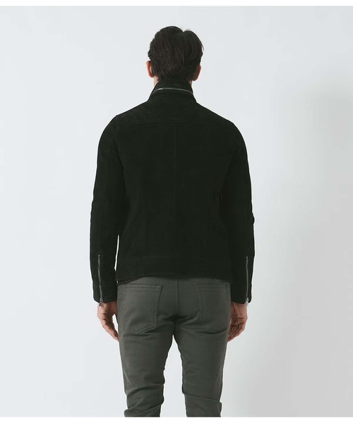 junhashimoto（ジュンハシモト）の「SUEDE STRETCH LETHER（ライダースジャケット・メンズ・カーキ/ブラック・2/4）」の16枚目の写真