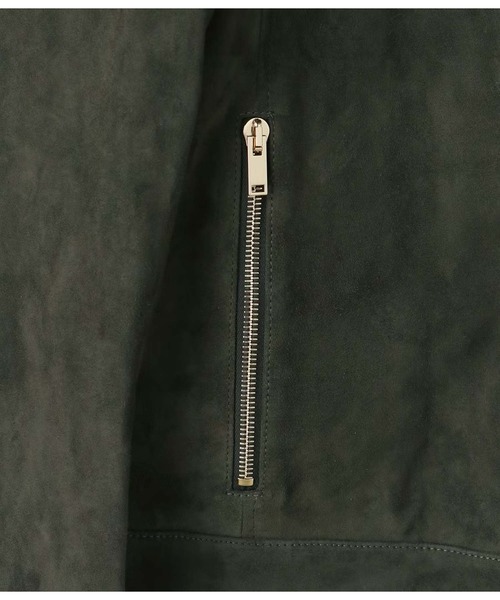 junhashimoto（ジュンハシモト）の「SUEDE STRETCH LETHER（ライダースジャケット・メンズ・カーキ/ブラック・2/4）」の7枚目の写真