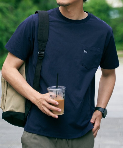 ikka(イッカ)の「【接触冷感】速乾COOLポケットプリントTシャツ(Tシャツ/カットソー・メンズ・ブラック/オリーブ/グレー/マスタード/ネイビー/ホワイト・S/M/L/XL)」の5枚目の写真