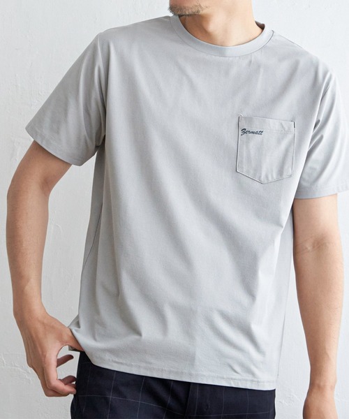 ikka(イッカ)の「【接触冷感】速乾COOLポケットプリントTシャツ(Tシャツ/カットソー・メンズ・ブラック/オリーブ/グレー/マスタード/ネイビー/ホワイト・S/M/L/XL)」の3枚目の写真