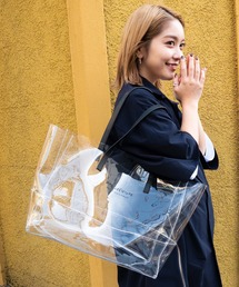 ADAM PATEK(A_pebN)́yADAM PATEK/ A_pebN y BVOROUGH zCLEAR LEATHER HANDLE PVC TOTE(g[gobO)