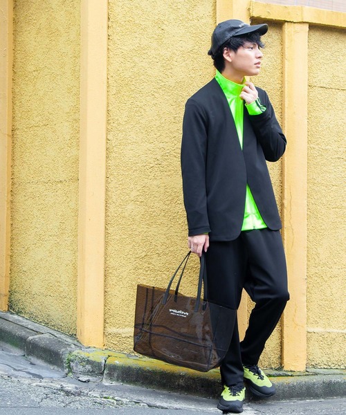 ADAM PATEK(アダムパテック)の「【ADAM PATEK/ アダムパテック 【 BVOROUGH 】CLEAR LEATHER HANDLE PVC TOTE(トートバッグ・メンズ・ホワイト・ONESIZE)」の4枚目の写真