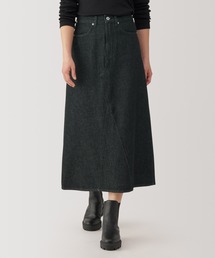 無印良品 | 婦人　木の実から作ったカポック混　デニムＡラインスカート　黒(デニムスカート)