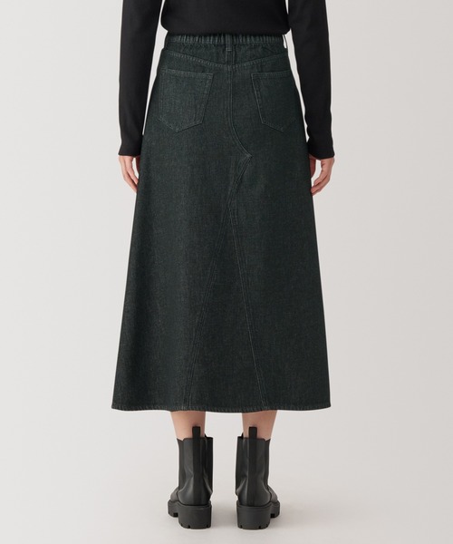 無印良品（ムジルシリョウヒン）の「婦人　木の実から作ったカポック混　デニムＡラインスカート　黒（デニムスカート・レディース・ブラック・XL/L/M/S）」の4枚目の写真