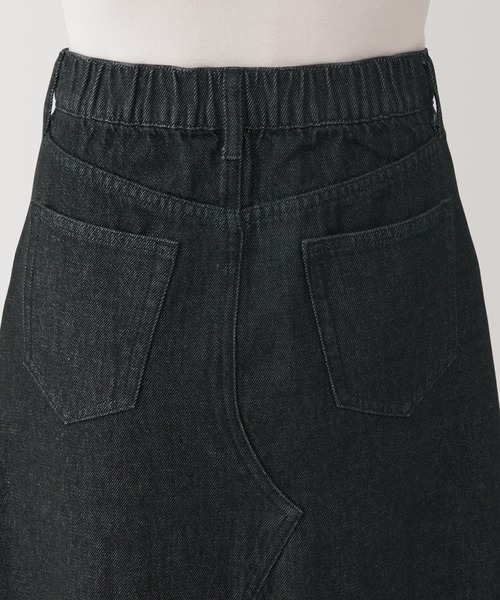 無印良品（ムジルシリョウヒン）の「婦人　木の実から作ったカポック混　デニムＡラインスカート　黒（デニムスカート・レディース・ブラック・XL/L/M/S）」の6枚目の写真