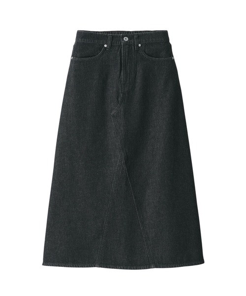 無印良品（ムジルシリョウヒン）の「婦人　木の実から作ったカポック混　デニムＡラインスカート　黒（デニムスカート・レディース・ブラック・XL/L/M/S）」の9枚目の写真