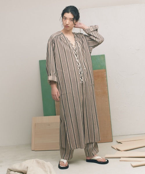 SARA MALLIKA／STRIPE LACEUP DRESS SARA MALLIKA／STRIPE LACEUP DRESS Sara mallika Spring Summer