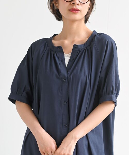 rps(アールピーエス)の「BACKリボンバンドカラーシャツワンピース(シャツワンピース・レディース・カーキ/ネイビー/アイボリー・フリー)」の18枚目の写真