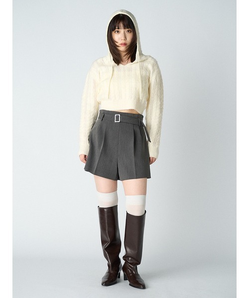 LILY BROWN（リリーブラウン）の「ベルト付きハイウエストショートパンツ（その他パンツ・レディース・グレー/ピンク/ブラック・1/0）」の14枚目の写真