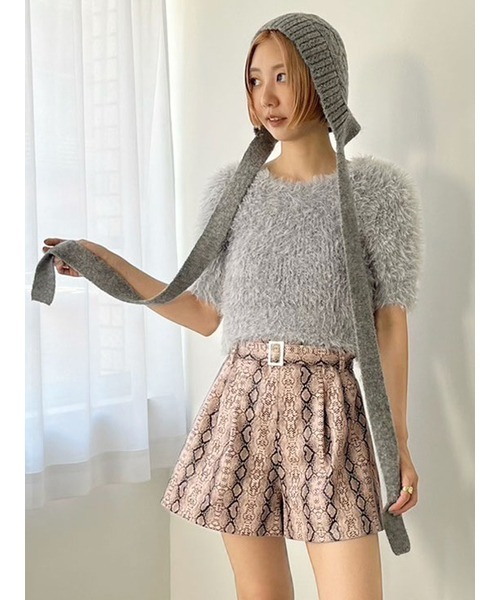 LILY BROWN（リリーブラウン）の「ベルト付きハイウエストショートパンツ（その他パンツ・レディース・グレー/ピンク/ブラック・1/0）」の7枚目の写真