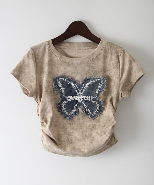 SpRay（スプレイ）の「デニムバタフライＴシャツ（Tシャツ/カットソー・レディース・アイボリー/ブラック/ベージュ/グレー系その他・FREE）」の17枚目の写真
