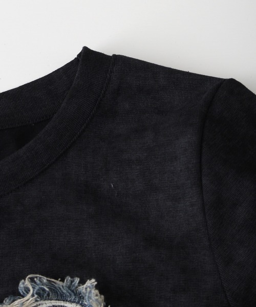 SpRay（スプレイ）の「デニムバタフライＴシャツ（Tシャツ/カットソー・レディース・アイボリー/ブラック/ベージュ/グレー系その他・FREE）」の20枚目の写真