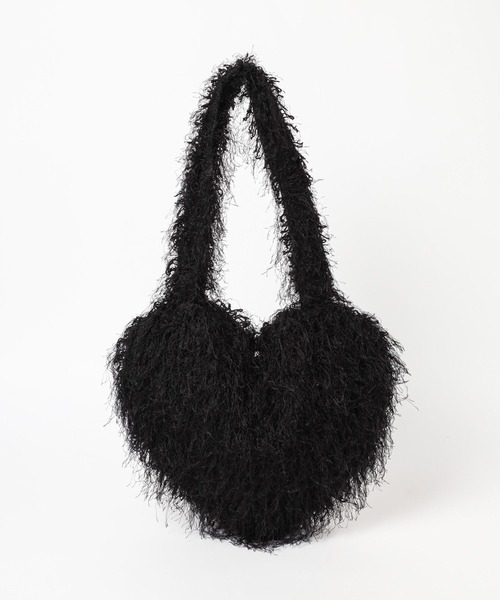 Heather(ヘザー)の「ジャガードハートBAG 143614(ショルダーバッグ・レディース・アイボリー/ブラック・ONE SIZE)」の5枚目の写真