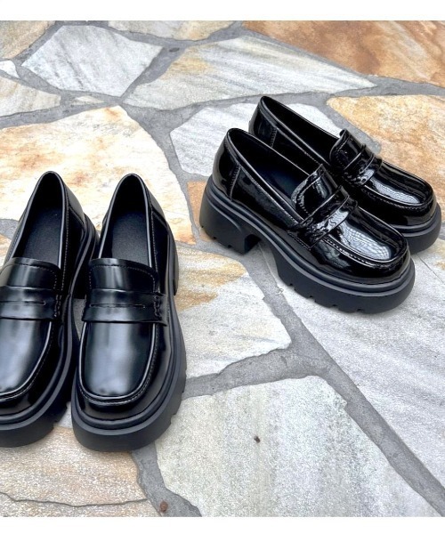 【R&E】厚底ボリュームソールコインローファー（ローファー）｜R&E（アールアンドイー）