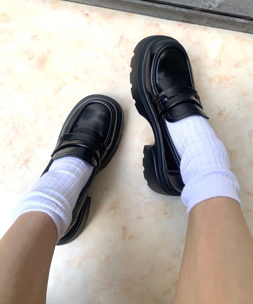 【R&E】厚底ボリュームソールコインローファー（ローファー）｜R&E（アールアンドイー）