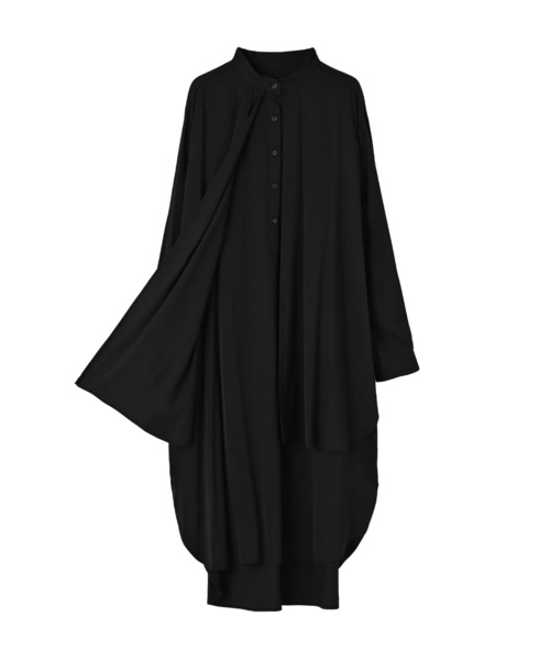 STYLE DELI(スタイルデリ)の「【BLK001】イレギュラーヘムシャツワンピース(ワンピース・レディース・ライトグレー/ブラック・FREE)」の17枚目の写真
