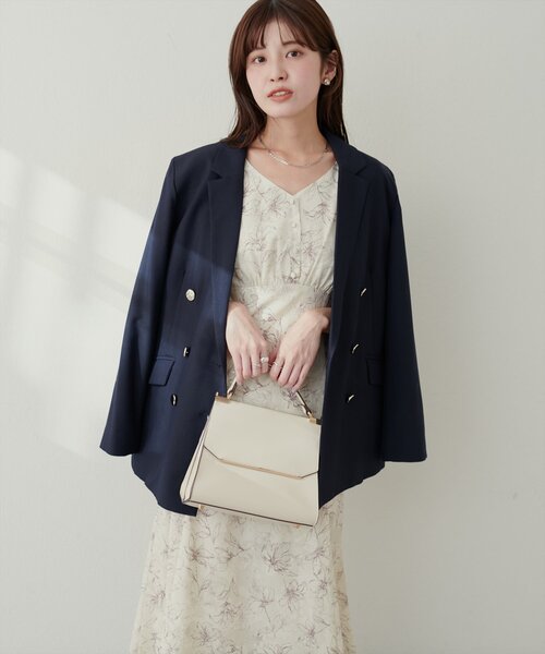 natural couture(ナチュラルクチュール)の「【プチナチュ】袖ドロストVネックワンピース(ワンピース・レディース・モカ/その他1/その他2/ブルー・SMALL/MEDIUM)」の8枚目の写真