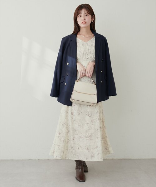natural couture(ナチュラルクチュール)の「【プチナチュ】袖ドロストVネックワンピース(ワンピース・レディース・モカ/その他1/その他2/ブルー・SMALL/MEDIUM)」の9枚目の写真