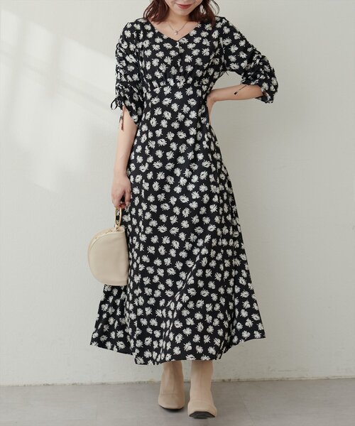 natural couture(ナチュラルクチュール)の「【プチナチュ】袖ドロストVネックワンピース(ワンピース・レディース・モカ/その他1/その他2/ブルー・SMALL/MEDIUM)」の12枚目の写真