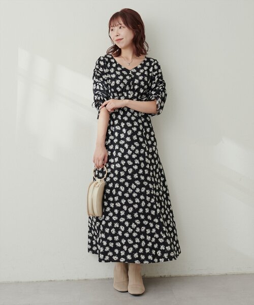 natural couture(ナチュラルクチュール)の「【プチナチュ】袖ドロストVネックワンピース(ワンピース・レディース・モカ/その他1/その他2/ブルー・SMALL/MEDIUM)」の14枚目の写真