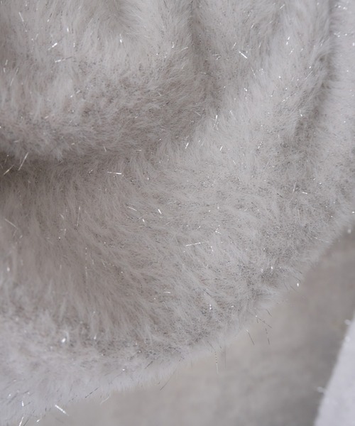 mellowneon（メロウネオン）の「ペプラムジップラメニット（ニット/セーター・レディース・チャコールグレー/ベージュ/ライトグレー・FREE）」の19枚目の写真