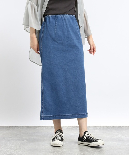 GLOBAL WORK Smile Seed Store(グローバルワーク スマイルシードストア)の「デニムIラインスカート/115996(スカート・レディース・ライトブルー/ブラック/ブルー/アイボリー・X-LARGE/LARGE/MEDIUM/SMALL)」の1枚目の写真